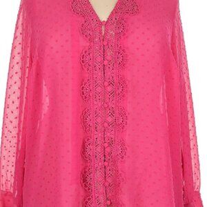 Torrid sheer long sleeved blouse (Hot Pink)